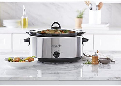 Crock-Pot 7 Quart Oval Manual Slow Cooker – Stainless Steel - ZKYI