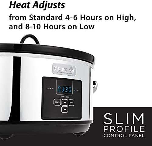 Crock-Pot 7 Quart Programmable Slow Cooker – Polished Platinum - 7HP7