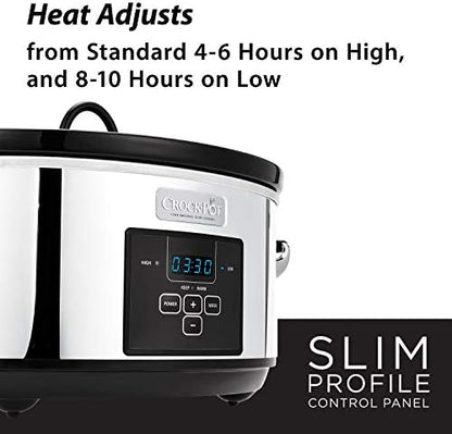Crock-Pot 7 Quart Programmable Slow Cooker – Polished Platinum - 7HP7