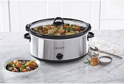 Crock-Pot 7 Quart Oval Manual Slow Cooker – Stainless Steel - ZKYI