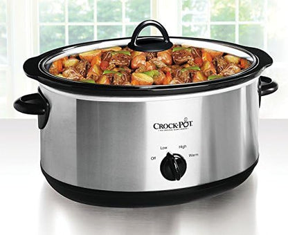 Crock-Pot 7 Quart Oval Manual Slow Cooker – Stainless Steel - ZKYI