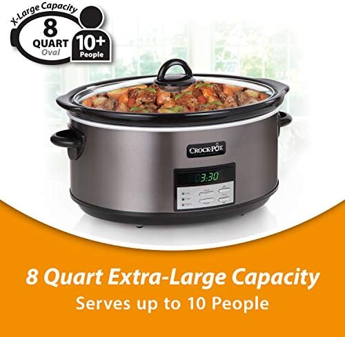 Crock-Pot 8 Quart Programmable Slow Cooker with Auto Warm - FLBD