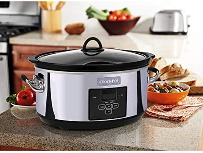 Crock-Pot 7 Quart Programmable Slow Cooker – Polished Platinum - 7HP7