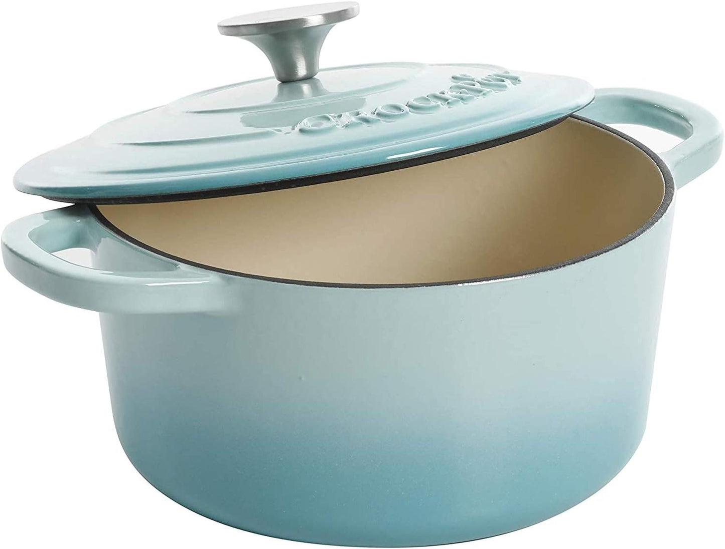 Crock-Pot 3 Quart Enameled Cast Iron Dutch Oven – Aqua - CVL7