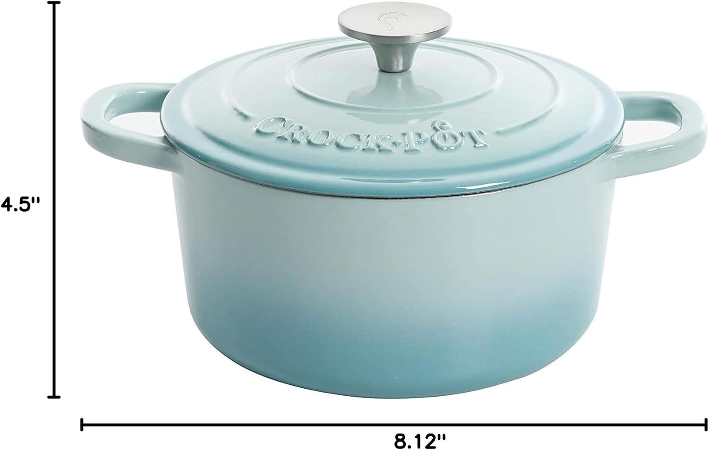 Crock-Pot 3 Quart Enameled Cast Iron Dutch Oven – Aqua - CVL7