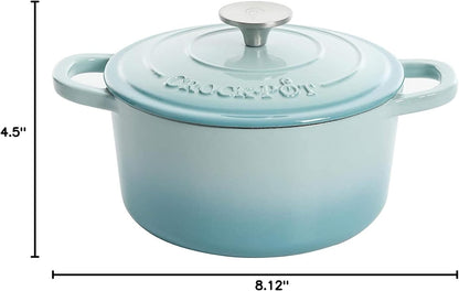 Crock-Pot 3 Quart Enameled Cast Iron Dutch Oven – Aqua - CVL7