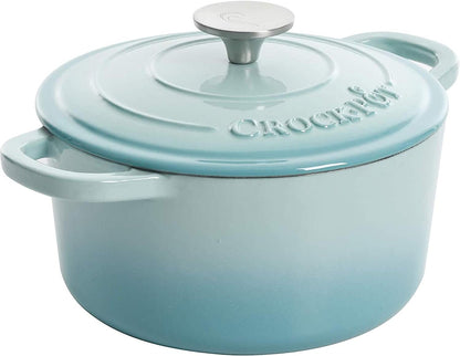 Crock-Pot 3 Quart Enameled Cast Iron Dutch Oven – Aqua - CVL7